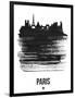 Paris Skyline Brush Stroke - Black-NaxArt-Framed Art Print