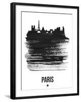 Paris Skyline Brush Stroke - Black-NaxArt-Framed Art Print