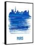 Paris Skyline Brush Stroke - Blue-NaxArt-Framed Stretched Canvas