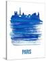 Paris Skyline Brush Stroke - Blue-NaxArt-Stretched Canvas