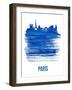 Paris Skyline Brush Stroke - Blue-NaxArt-Framed Art Print