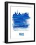 Paris Skyline Brush Stroke - Blue-NaxArt-Framed Art Print