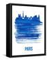 Paris Skyline Brush Stroke - Blue-NaxArt-Framed Stretched Canvas