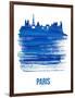 Paris Skyline Brush Stroke - Blue-NaxArt-Framed Art Print