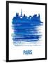 Paris Skyline Brush Stroke - Blue-NaxArt-Framed Art Print