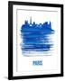 Paris Skyline Brush Stroke - Blue-NaxArt-Framed Art Print