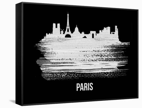 Paris Skyline Brush Stroke - White-NaxArt-Framed Stretched Canvas