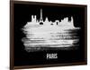 Paris Skyline Brush Stroke - White-NaxArt-Framed Art Print