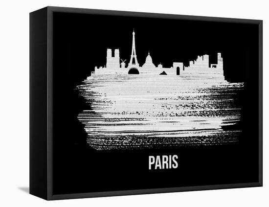 Paris Skyline Brush Stroke - White-NaxArt-Framed Stretched Canvas