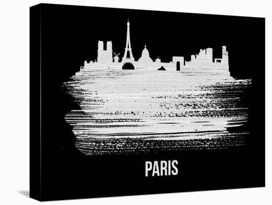 Paris Skyline Brush Stroke - White-NaxArt-Stretched Canvas