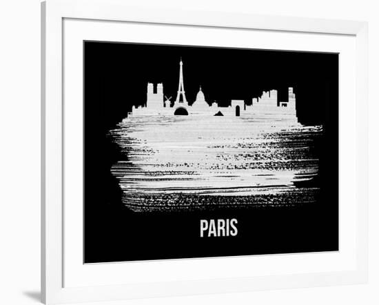 Paris Skyline Brush Stroke - White-NaxArt-Framed Art Print