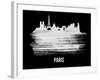 Paris Skyline Brush Stroke - White-NaxArt-Framed Art Print