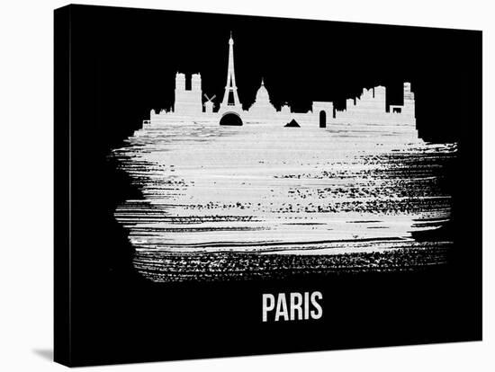 Paris Skyline Brush Stroke - White-NaxArt-Stretched Canvas