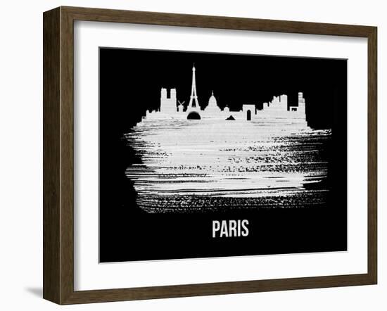 Paris Skyline Brush Stroke - White-NaxArt-Framed Art Print