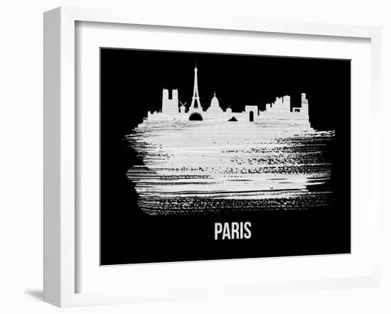Paris Skyline Brush Stroke - White-NaxArt-Framed Art Print
