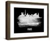 Paris Skyline Brush Stroke - White-NaxArt-Framed Art Print