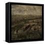 Paris Skyline I-John W Golden-Framed Stretched Canvas