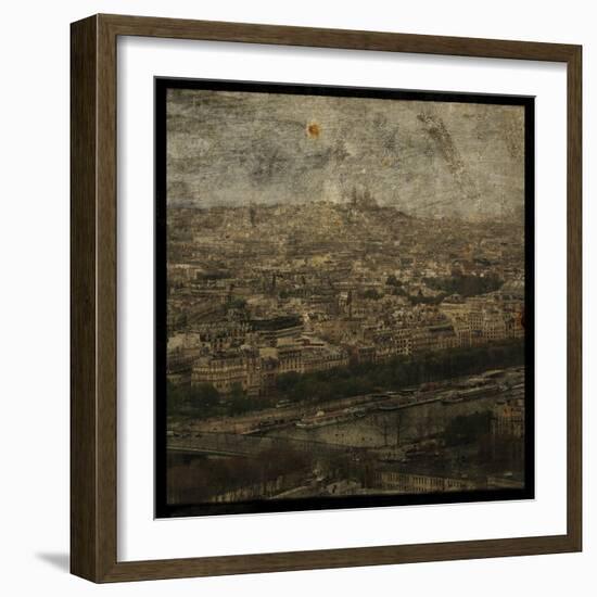 Paris Skyline II-John W Golden-Framed Giclee Print