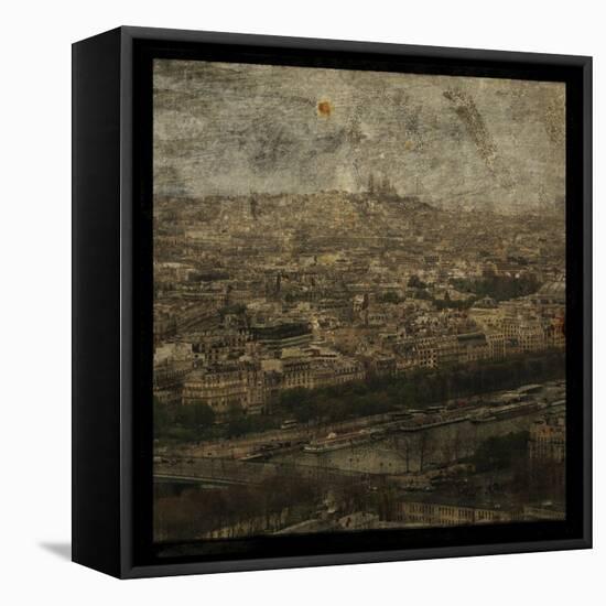 Paris Skyline II-John W Golden-Framed Stretched Canvas