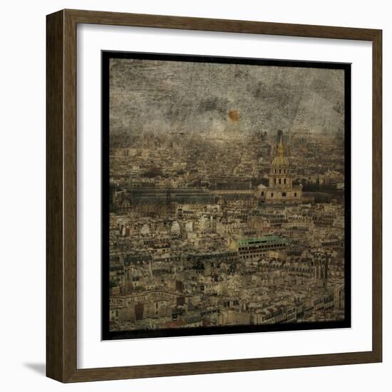 Paris Skyline III-John W Golden-Framed Giclee Print