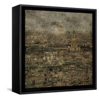 Paris Skyline III-John W Golden-Framed Stretched Canvas