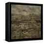 Paris Skyline III-John W Golden-Framed Stretched Canvas
