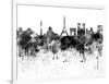 Paris Skyline in Black Watercolor-paulrommer-Framed Art Print