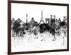 Paris Skyline in Black Watercolor-paulrommer-Framed Art Print