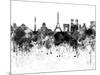 Paris Skyline in Black Watercolor-paulrommer-Mounted Art Print