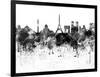 Paris Skyline in Black Watercolor-paulrommer-Framed Art Print