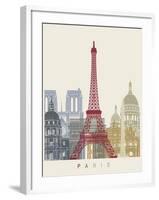 Paris Skyline Poster-paulrommer-Framed Art Print