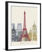 Paris Skyline Poster-paulrommer-Framed Art Print