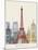 Paris Skyline Poster-paulrommer-Mounted Art Print