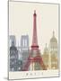 Paris Skyline Poster-paulrommer-Mounted Art Print