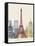 Paris Skyline Poster-paulrommer-Framed Stretched Canvas