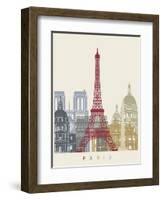 Paris Skyline Poster-paulrommer-Framed Art Print