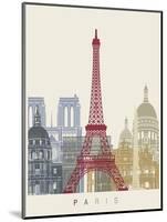 Paris Skyline Poster-paulrommer-Mounted Art Print