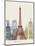 Paris Skyline Poster-paulrommer-Mounted Art Print