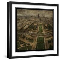 Paris Skyline V-John W Golden-Framed Premium Giclee Print