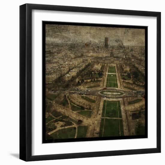 Paris Skyline V-John W Golden-Framed Premium Giclee Print