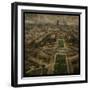 Paris Skyline V-John W Golden-Framed Premium Giclee Print