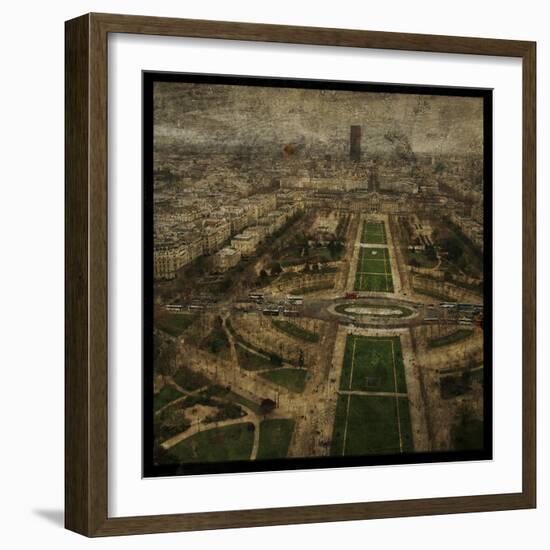 Paris Skyline V-John W Golden-Framed Giclee Print