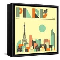 Paris Skyline-Jazzberry Blue-Framed Stretched Canvas