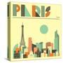 Paris Skyline-Jazzberry Blue-Stretched Canvas