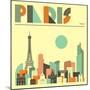 Paris Skyline-Jazzberry Blue-Mounted Art Print