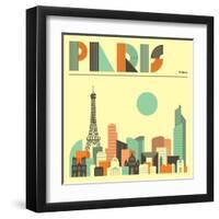 Paris Skyline-Jazzberry Blue-Framed Art Print