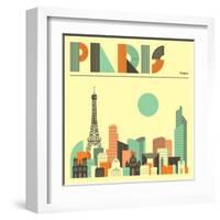 Paris Skyline-Jazzberry Blue-Framed Art Print