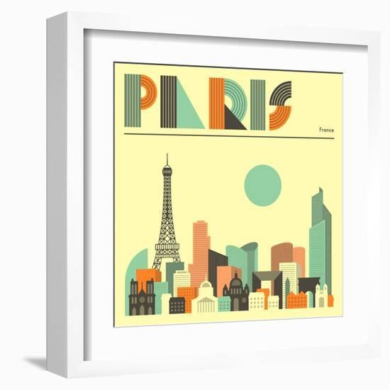 Paris Skyline-Jazzberry Blue-Framed Art Print