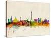 Paris Skyline-Michael Tompsett-Stretched Canvas