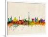 Paris Skyline-Michael Tompsett-Framed Art Print